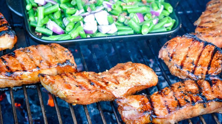 Once the pork chops are done, remove them from the grill and let them rest for a few minutes before serving. 