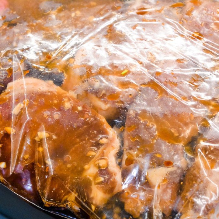 Place the pork chops in a shallow dish or a resealable plastic bag. Pour the marinade over the pork chops, ensuring they are evenly coated. If using a dish, cover it with plastic wrap. If using a plastic bag, press out as much air as possible and seal tightly. Refrigerate for at least 1 hour, but for the best results, marinate overnight.