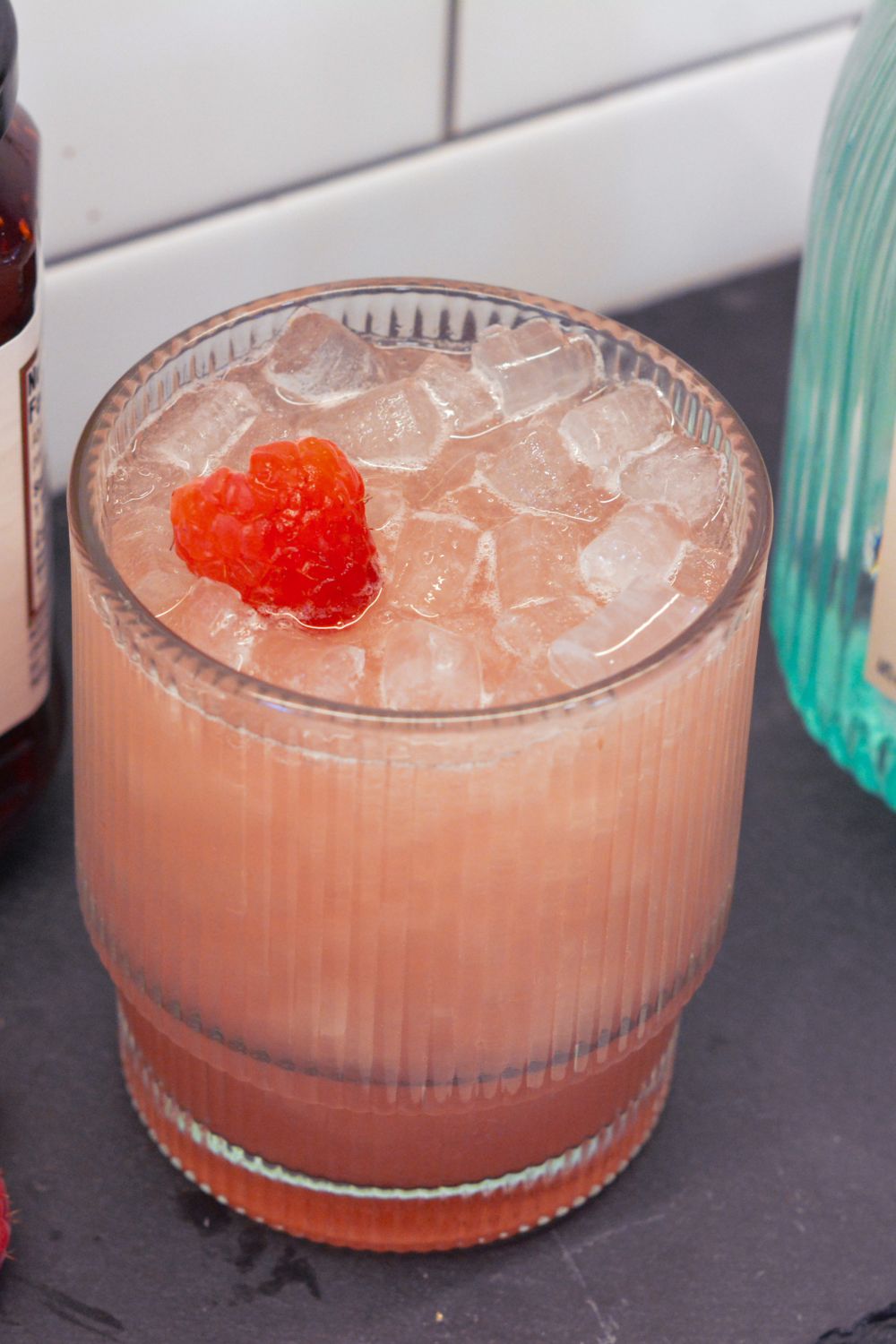  A fruity gin cocktail is this raspberry gin and jamp cocktail so easy to make with the help of the raspberry jam and is married with the citrus-forward gin with the help of some lemon juice.