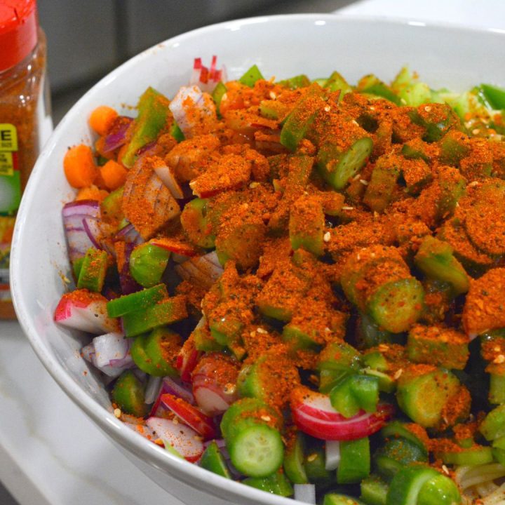 Sprinkle the salad supreme over the top, and toss until everything is well coated.