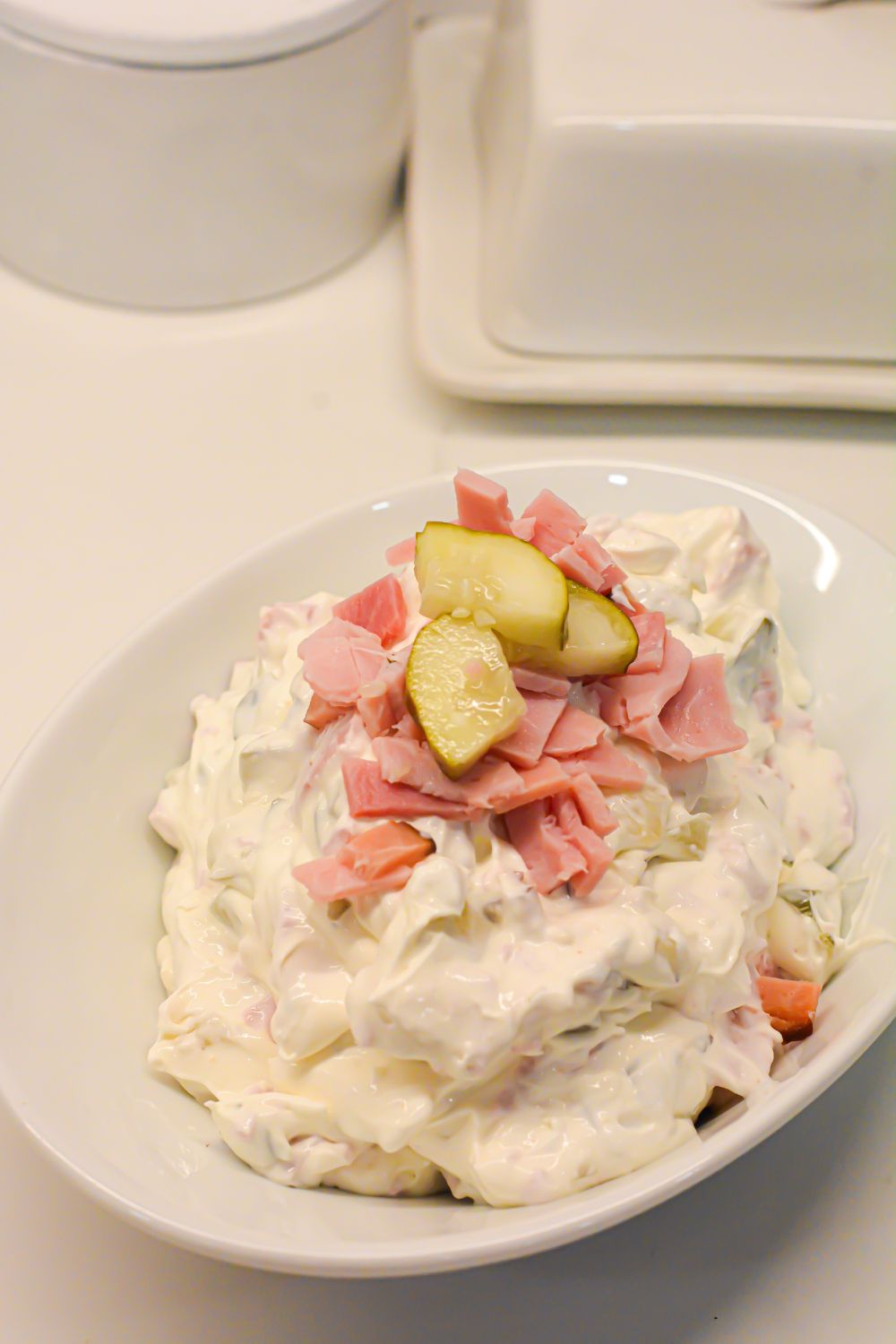 This creamy pickle wrap dip made with deli ham, cream cheese, and dill pickles is the ultimate party appetizer. All the flavor of classic pickle wraps without the work!