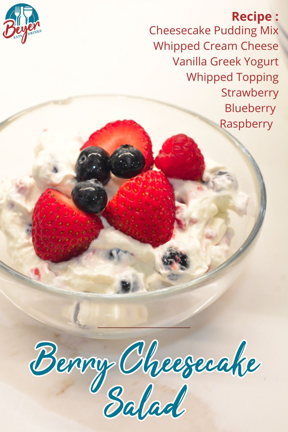 This Berry Cheesecake Salad with Greek Yogurt and Cheesecake Pudding is a light, fruity, and creamy dessert salad that’s sure to become a favorite. It’s an easy no-bake recipe that’s perfect for any occasion and comes together in minutes. Whether you're hosting a summer party or just craving a sweet treat, this recipe delivers big flavor with little effort.