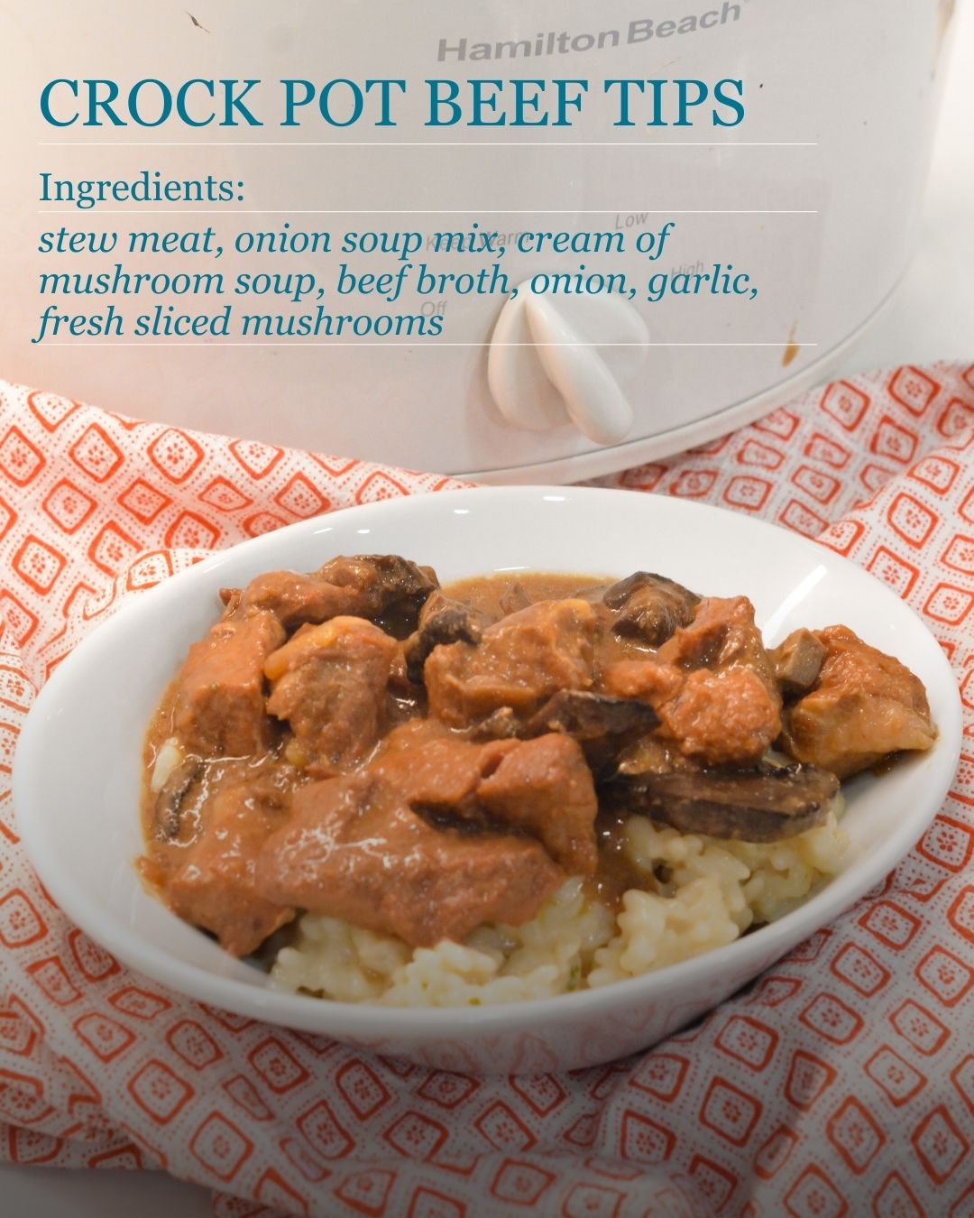 Slow cook your way to comfort with these Crock Pot Beef Tips with Mushrooms! Tender stew meat simmered in a savory mushroom gravy—perfect over mashed potatoes, rice, or egg noodles.